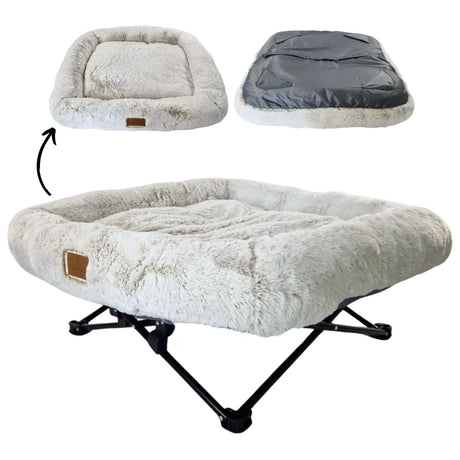 Hundeliege Fluffy | Hundebett Schnee weiß Mypuppystore